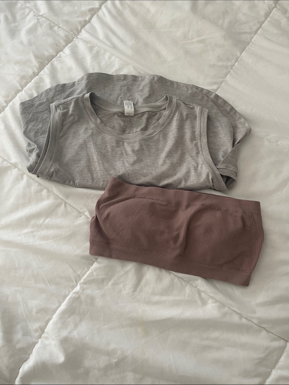 Seamless Ribbed Bandeau Bra - Mauve